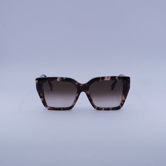 Fendi FE40161F 55F Sunglasses Havana Square Frame, Brown Lenses - Picture 2 of 9